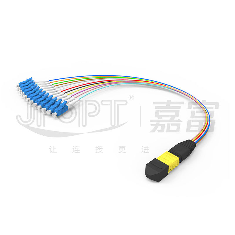 MTP-12 * LC Fiber Optic Jumper 12 Core OS2 G657A1 G657A2 0.9mm فرع Furcation