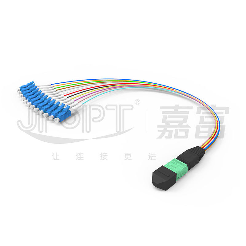 MTP-12 * LC Fiber Optic Jumper 12 Core OS2 G657A1 G657A2 0.9mm فرع Furcation