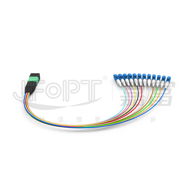 MTP-12 * LC Fiber Optic Jumper 12 Core OS2 G657A1 G657A2 0.9mm فرع Furcation