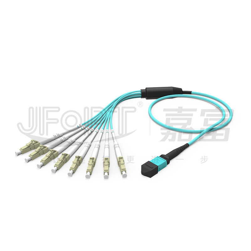 MPO - LC Breakout Patch Cord 2.0mm Fanout LC DX مع مقطع MM القياسي حلقة الخسارة