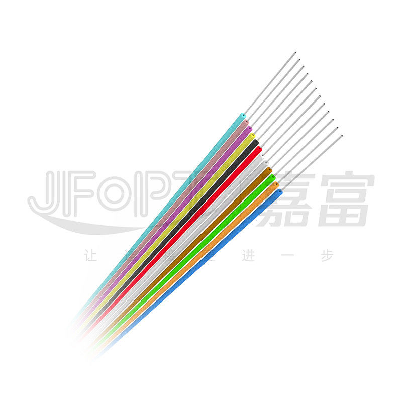 PVC LSZH Hytrel كابل الألياف البصرية الداخلي 0.9 مم 0.6 مم ضيق مخزون الألياف وضع واحد / متعدد الأوضاع