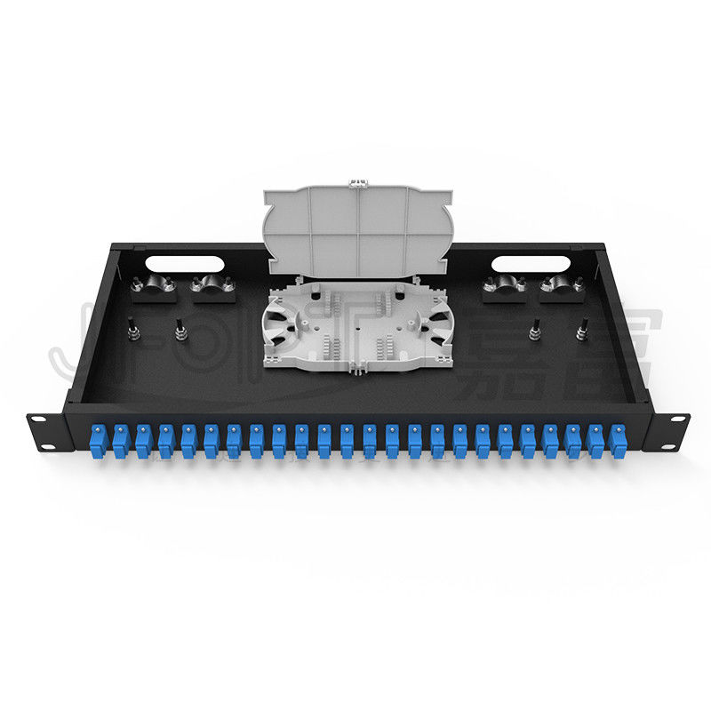 لوحة التصحيح 1U ToolLess 24 Port Rack Mount Patch Panel LC Duplex 48 Fibers