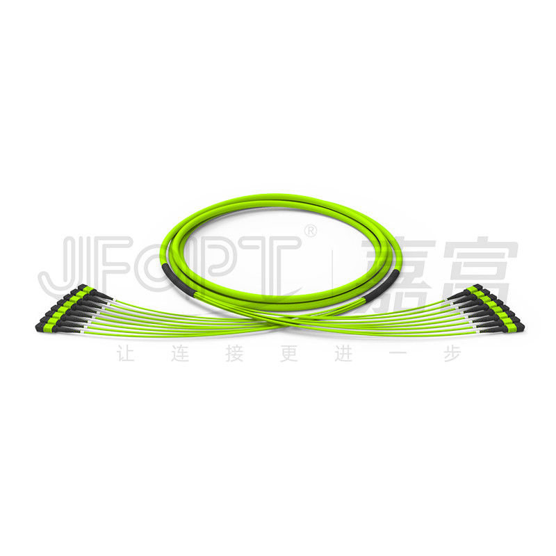 96 نواة 12 ألياف MPO Fiber Jumper 8 وحدات OM5 50/125 عرض النطاق الترددي العالي المتعدد