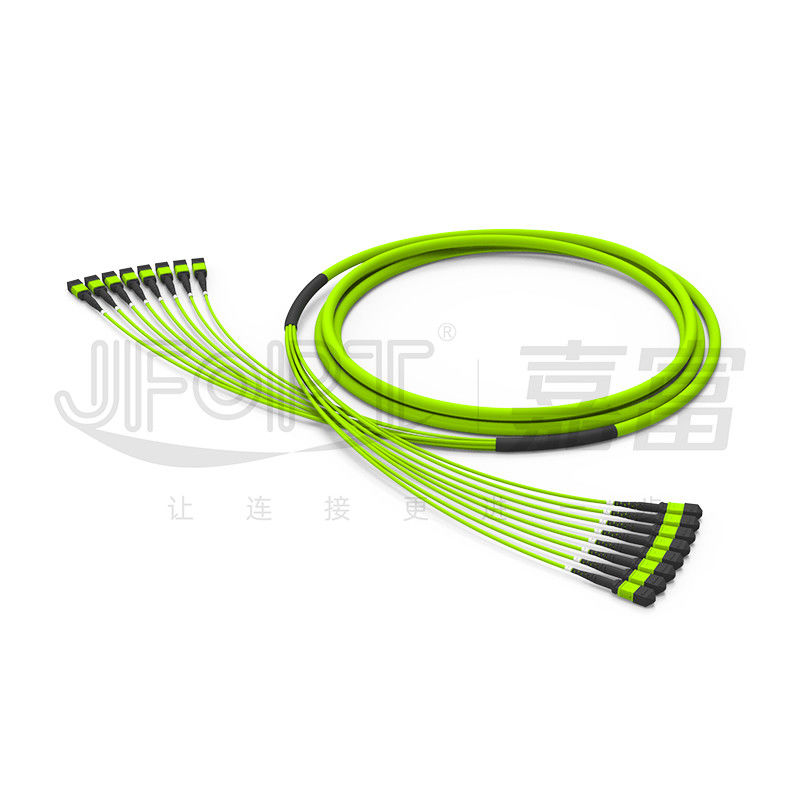 96 نواة 12 ألياف MPO Fiber Jumper 8 وحدات OM5 50/125 عرض النطاق الترددي العالي المتعدد
