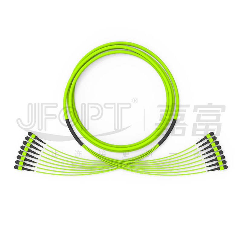 96 نواة 12 ألياف MPO Fiber Jumper 8 وحدات OM5 50/125 عرض النطاق الترددي العالي المتعدد