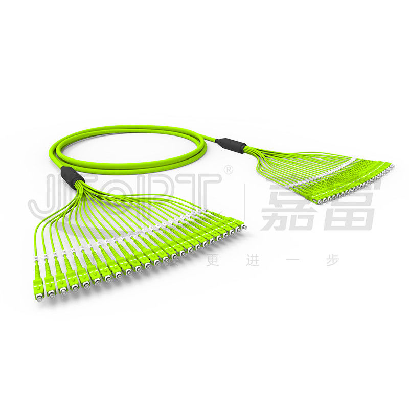 كابل الألياف البصرية المركب المُنهي مسبقًا 24 Core Multimode OM5 PVC Jacket 0.5m متفرع مع SC / APC