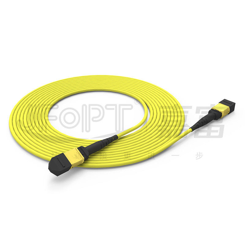 12-نواة MPO كابل الجذع كابل التشغيل الحاجز G657A1 / G657A2 3.0 LSZH عكس القطبية A / B