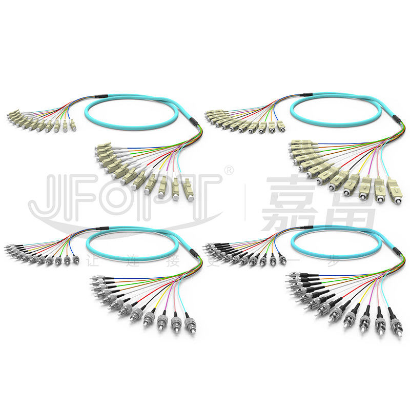 10 غيغابيت شريط فرع متعدد الوسائط الشبك 2-24 النواة OM3/OM4 أكوا LSZH فرع 2.0/3.0mm