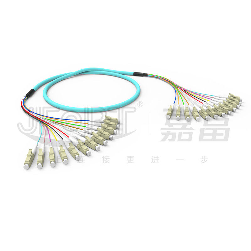 10 غيغابيت شريط فرع متعدد الوسائط الشبك 2-24 النواة OM3/OM4 أكوا LSZH فرع 2.0/3.0mm