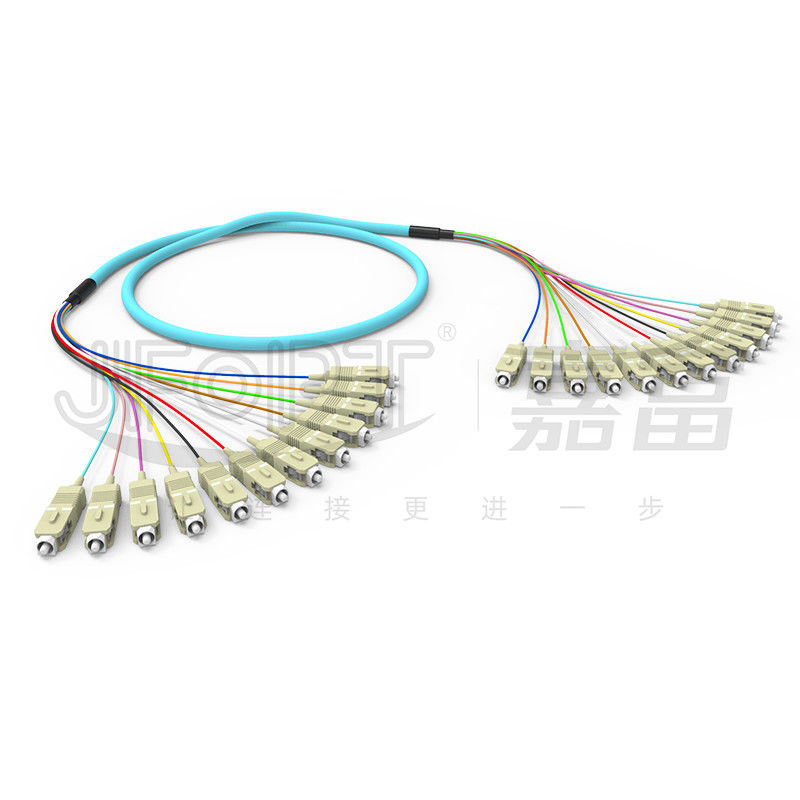 10 غيغابيت شريط فرع متعدد الوسائط الشبك 2-24 النواة OM3/OM4 أكوا LSZH فرع 2.0/3.0mm