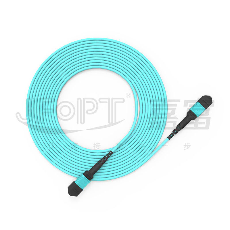 ضياع عودة MPO Conccetor ≥20dB MM OM3/OM4 MPO-MPO Patch Cord للاتصال بالألياف الضوئية