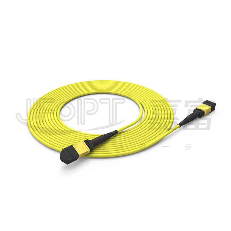 12 نواة MPO كابل الجذع LSZH 2.0mm/3.0mm خسارة منخفضة كابل الأنبوب الواحد MPO كابل التصحيح
