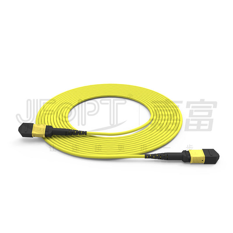 12 نواة MPO كابل الجذع LSZH 2.0mm/3.0mm خسارة منخفضة كابل الأنبوب الواحد MPO كابل التصحيح