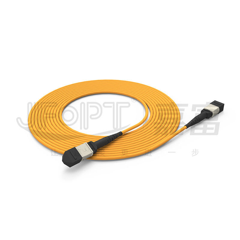 850nm Multimode Low Loss Ferrule MPO كابل الجذع متعدد النواة كابل التصحيح بالألياف البصرية