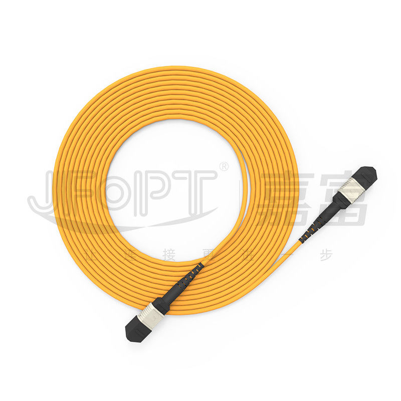 850nm Multimode Low Loss Ferrule MPO كابل الجذع متعدد النواة كابل التصحيح بالألياف البصرية