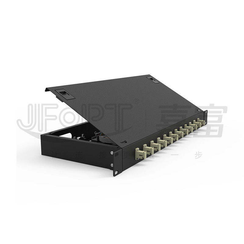 LC/SC/FC/ST رف جبل الألياف اللوحة 12/24core مع 19-بوصة حجم زر الباب فتح