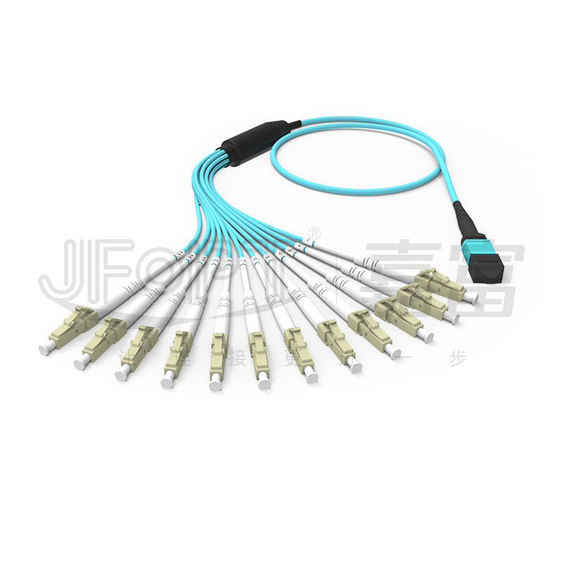 كابل MPO لـ OM3 OM4 MPO-LC لـ 1 3 5 10 متر LSZH / PVC جاكيت 850/1300nm أكوا