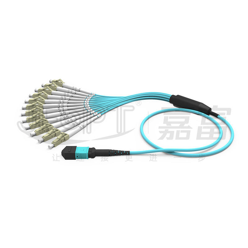 كابل MPO لـ OM3 OM4 MPO-LC لـ 1 3 5 10 متر LSZH / PVC جاكيت 850/1300nm أكوا