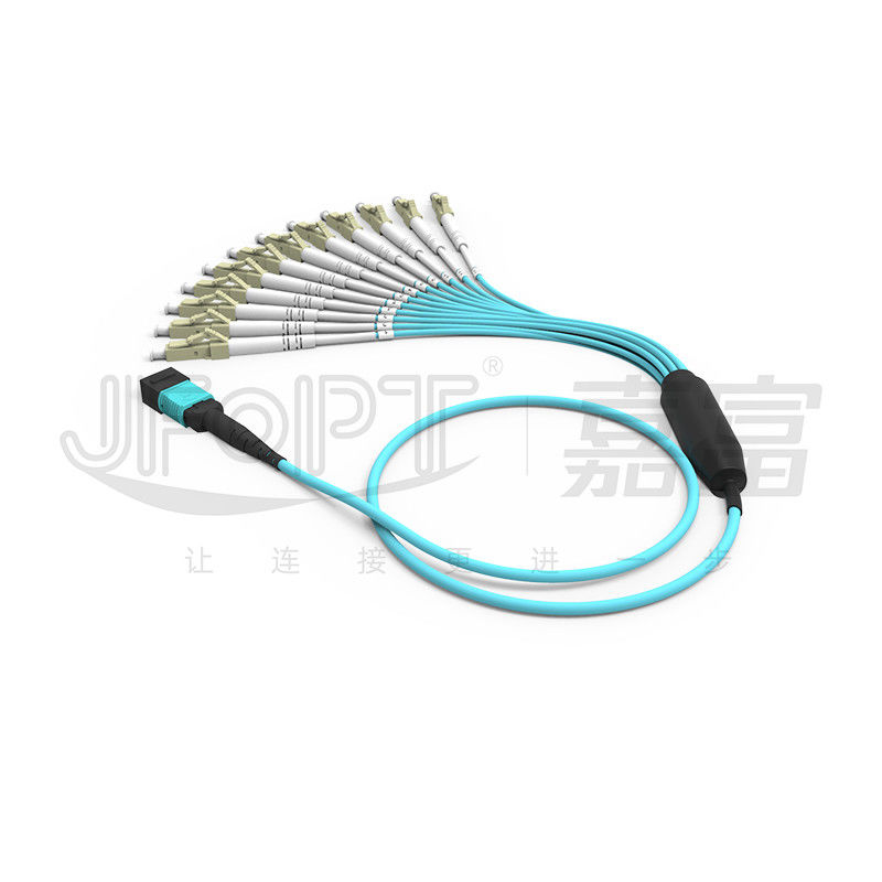 كابل MPO لـ OM3 OM4 MPO-LC لـ 1 3 5 10 متر LSZH / PVC جاكيت 850/1300nm أكوا