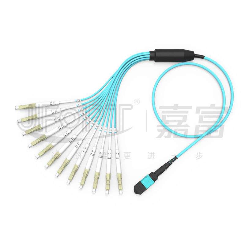 كابل MPO لـ OM3 OM4 MPO-LC لـ 1 3 5 10 متر LSZH / PVC جاكيت 850/1300nm أكوا